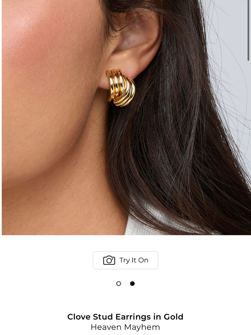 Heaven mayhem - Gold Twisted Hoop Earrings - Picture 2 of 2